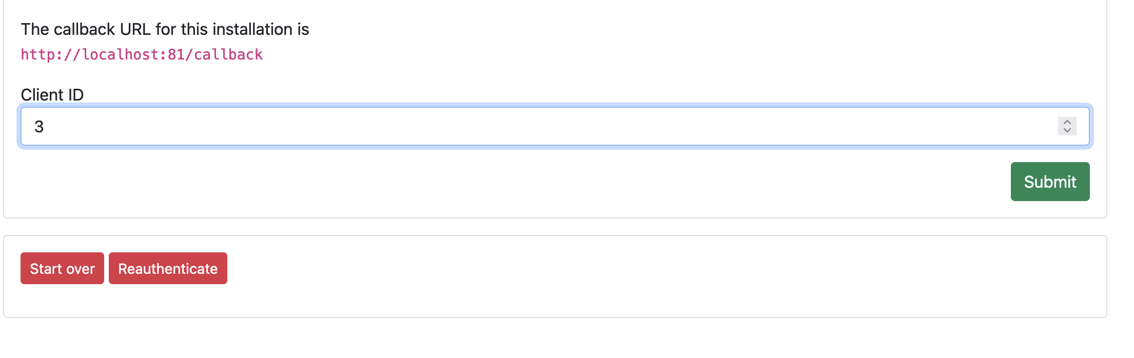 Enter the client ID